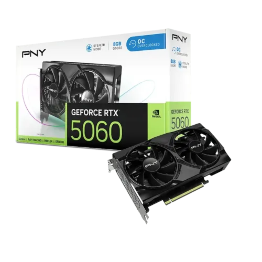 PNY (VCG50608DFXPB1) NVIDIA GeForce RTX 5060 DUAL FAN OC 8GB GDDR7 GRAPHICS CARD